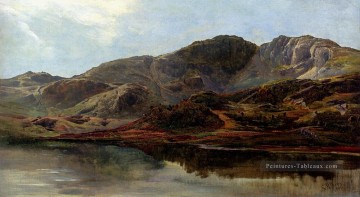  Lac Tableaux - Paysage avec un lac et des montagnes au delà de Sidney Richard Percy